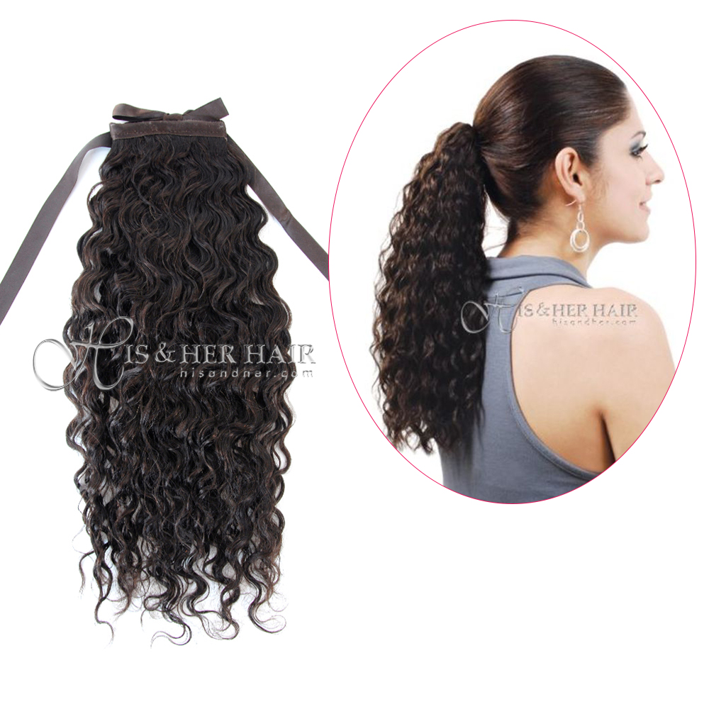 Human Hair Ponytail  - Water Wave 14"